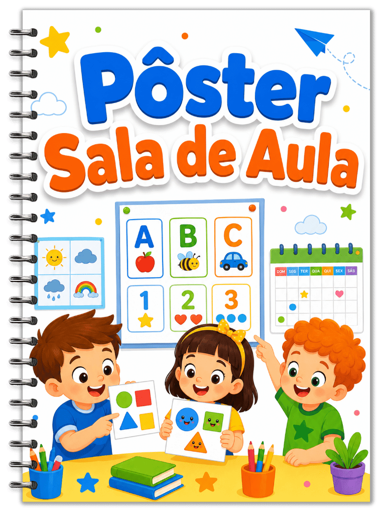 Pôster sala de aula para educação infantil